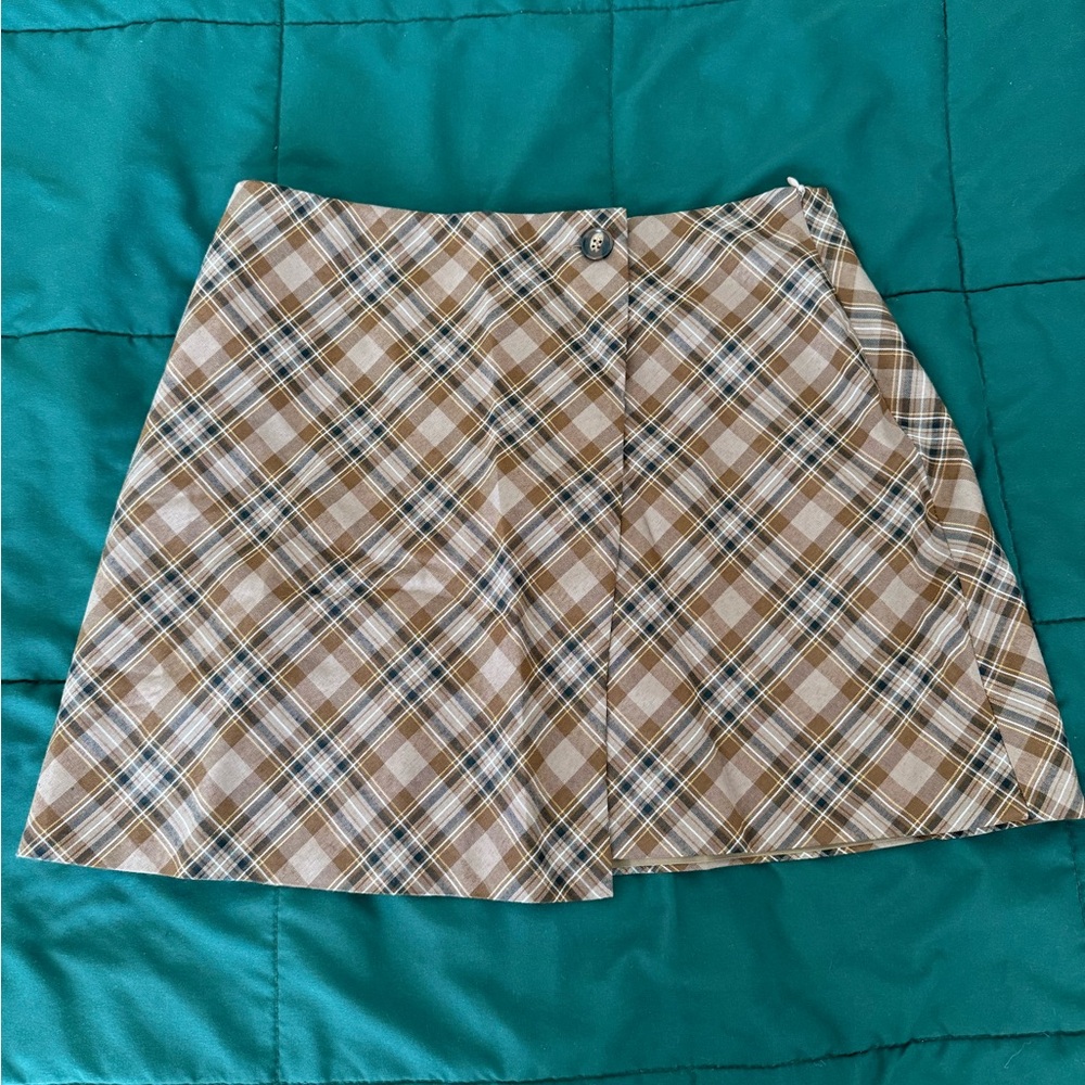 Princess Polly Checkered Mini Skirt in Tan and Black